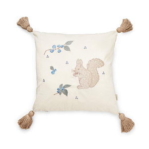 Подушка с вышивкой Cam Cam Copenhagen "Blueberries", кремовая, 35 х 35 см